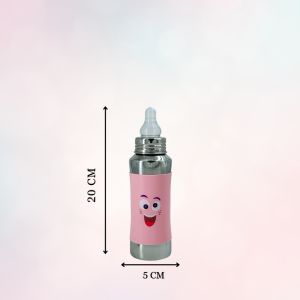 Voik Vega Silicone Sleeve Pink Smile Print Baby Feeding Bottle 240ml