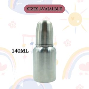 Voik Vega Round Stainless Steel Baby Feeding Bottle 140ml