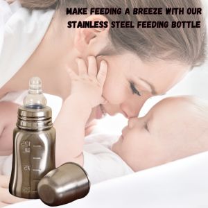 Voik Vega Cube Stainless Steel Baby Feeding Bottle 140ml
