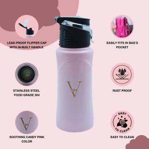 Voik Kiddo Pink Flip Cap Water Bottle 500ml