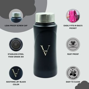 Voik Kiddo Black Screw Water Bottle 500ml