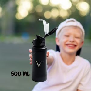 Voik Kiddo Black Flipper Water Bottle 500ml