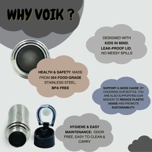 Voik Kiddo Matt Flip Cap Water Bottle 500ml