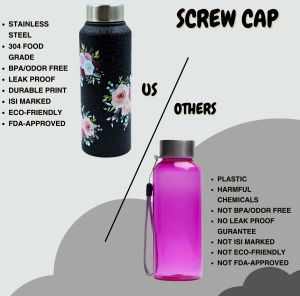 Voik Uniqo Flora Stainless Steel Screw Water Bottle 750ml