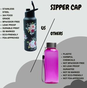 Voik Uniqo Flora Stainless Steel Sipper Water Bottle 750ml