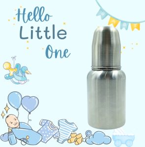 Voik Vega Round Stainless Steel Baby Feeding Bottle 140ml