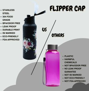 Voik Uniqo Flora Stainless Steel Flip Cap Water Bottle 750ml