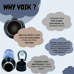 Voik Uniqo Astro Stainless Steel Flip Cap Water Bottle 750ml