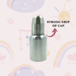 Voik Vega Round Stainless Steel Baby Feeding Bottle 140ml