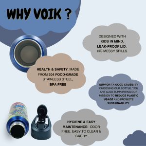 Voik Uniqo Arabic Stainless Steel Sipper Water Bottle 750ml