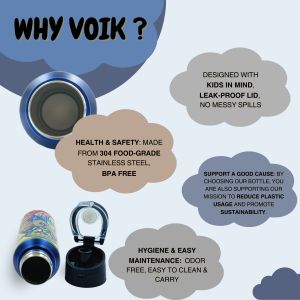 Voik Uniqo Arabic Stainless Steel Flip Cap Water Bottle 750ml