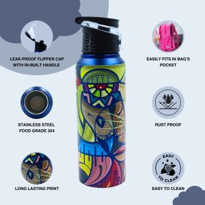 Voik Uniqo Arabic Stainless Steel Flip Cap Water Bottle 750ml