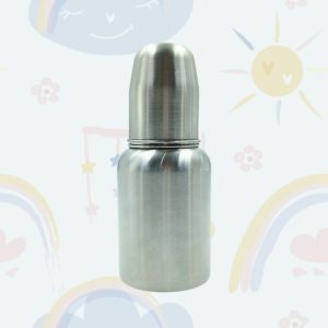 Voik Vega Round Stainless Steel Baby Feeding Bottle 140ml