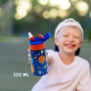 Voik Sippy Solar Stainless Steel Water Bottle with Straw