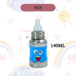 Voik Vega Silicone Sleeve Blue Smile Print Baby Feeding Bottle 140ml