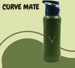 Voik Curve Matte Green Stainless Steel Water Bottle 500ml