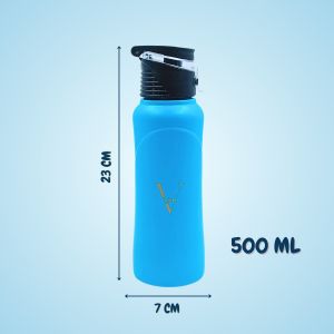 Voik Curve Matte Blue Stainless Steel Water Bottle 500ml