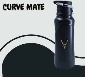 Voik Curve Matte Black Stainless Steel Water Bottle 500ml