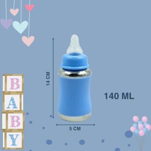 Voik Vega Joy Blue Stainless Steel Baby Feeding Bottle 140ml