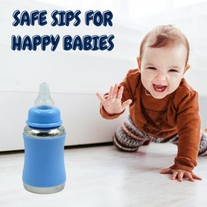 Voik Vega Joy Blue Stainless Steel Baby Feeding Bottle 140ml