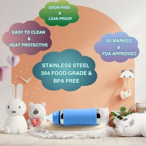 Voik Vega Joy Blue Stainless Steel Baby Feeding Bottle 240ml