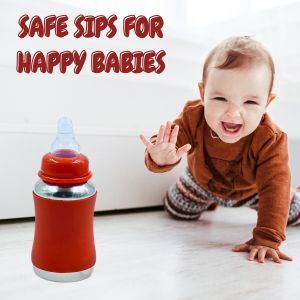 Voik Vega Joy Red Stainless Steel Baby Feeding Bottle 140ml