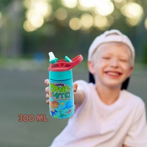 Voik Sippy Dino Mite Stainless Steel Water Bottle with Straw