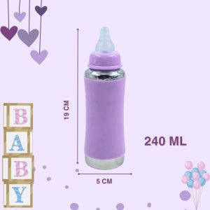 Voik Vega Joy Purple Stainless Steel Baby Feeding Bottle 240ml