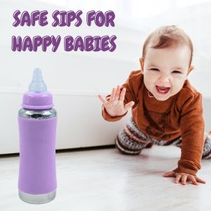 Voik Vega Joy Purple Stainless Steel Baby Feeding Bottle 240ml