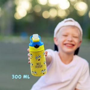 Voik Sippy Smile Stainless Steel Water Bottle with Straw