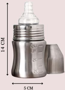 Voik Vega Wide Stainless Steel Baby Feeding Bottle 140ml