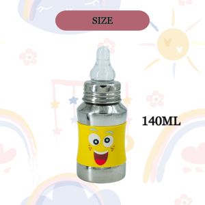 Voik Vega Silicone Sleeve Yellow Smile Print Baby Feeding Bottle 140ml