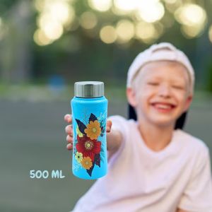 Voik Kiddo Flora Stainless Steel Screw Water Bottle 500ml