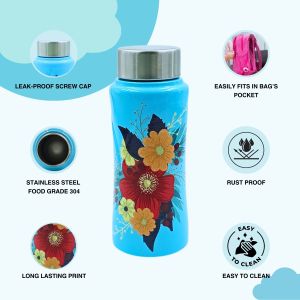 Voik Kiddo Flora Stainless Steel Screw Water Bottle 500ml