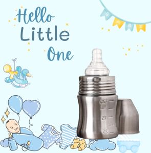 Voik Vega Wide Stainless Steel Baby Feeding Bottle 140ml