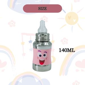 Voik Vega Silicone Sleeve Pink Smile Print Baby Feeding Bottle 140ml