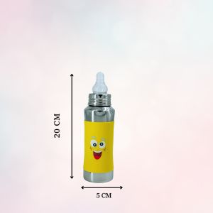 Voik Vega Silicone Sleeve Yellow Smile Print Baby Feeding Bottle 240ml
