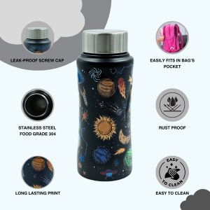 Voik Kiddo Space Stainless Steel Screw Water Bottle 500ml