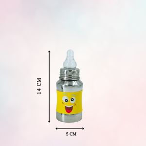 Voik Vega Silicone Sleeve Yellow Smile Print Baby Feeding Bottle 140ml