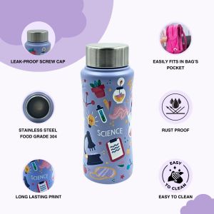 Voik Kiddo Science Stainless Steel Screw Water Bottle 500ml