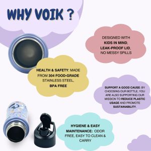 Voik Kiddo Science Stainless Steel Sipper Water Bottle 500ml