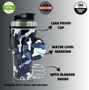 Voik Printed 800ml Gym Shaker Bottle