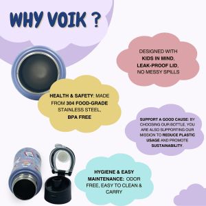 Voik Kiddo Science Stainless Steel Flip Cap Water Bottle 500ml