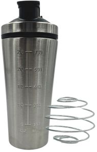 Voik Premium 800ml Gym Shaker Bottle Silver