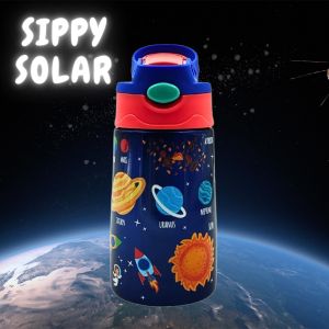 Voik Sippy Solar Stainless Steel Water Bottle with Straw