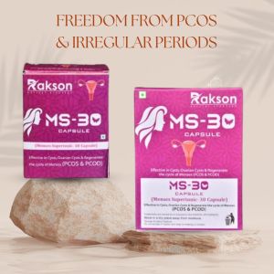 Rakson Life SCIENCES MS-30 KIT - Comprehensive PCOS/PCOD AND ovarian cyst Solution, 30 Herbs Tablets & Decotion for Female Health