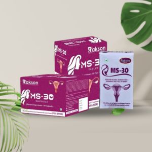 Rakson Life SCIENCES MS-30 KIT - Comprehensive PCOS/PCOD AND ovarian cyst Solution, 30 Herbs Tablets & Decotion for Female Health