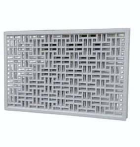 White Rectangle GRC Screen Jali