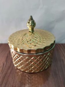 Golden Glass Candy Jar