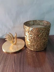 Crinkle Glass Candle Jar